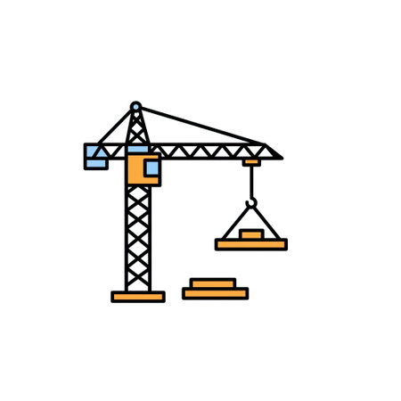 construction crane icon. Construction crane icon. Construction crane vector iconのイラスト素材
