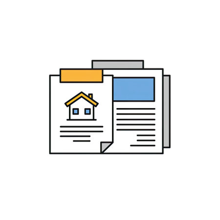 document with house icon over white background. colorful design. vector illustrationのイラスト素材