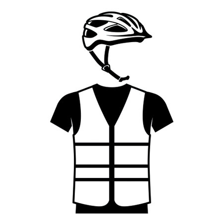 Bike helmet icon. Flat illustration of bike helmet vector icon for webのイラスト素材