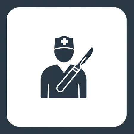 Doctor with knife icon. Simple vector illustration for graphic and web design.のイラスト素材