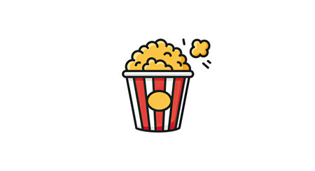Popcorn vector icon illustration. Movie or cinema related vector icon.のイラスト素材
