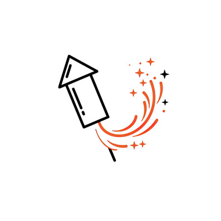 Fireworks rocket icon on background for graphic and web design. Creative illustration concept symbol...