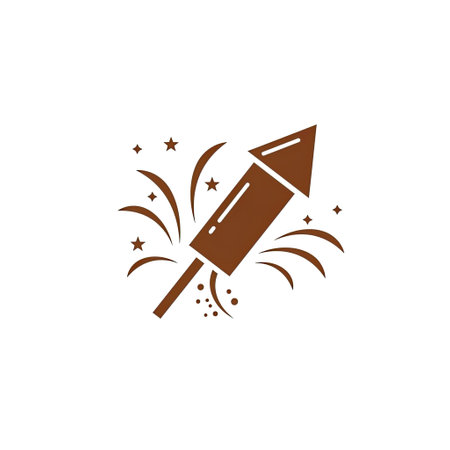 Fireworks rocket icon logo design inspiration vector template on white background.のイラスト素材