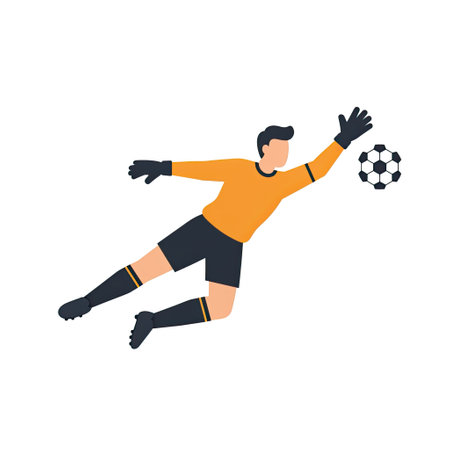 Soccer player in action isolated on white background. Flat style vector illustration.のイラスト素材