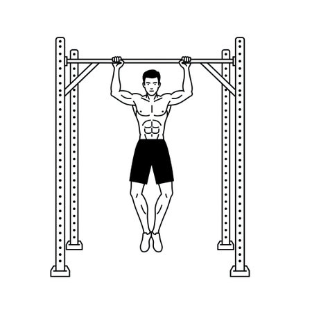 man doing pull up exercise vector illustration graphic design vector illustration graphic design