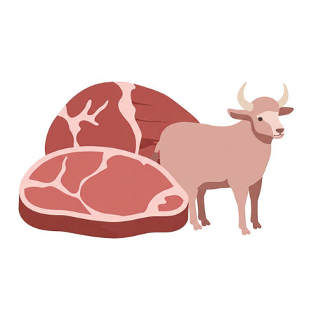 Vector illustration of meat and beef icon. Collection of meat and beef vector icon for stock.のイラスト素材