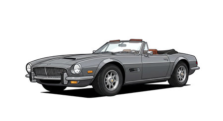 Retro car isolated on white background. Side view. Vector illustration.
