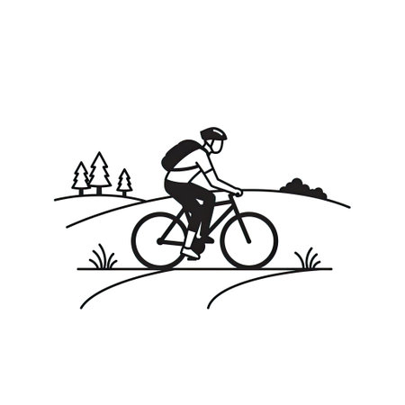 Cyclist vector icon illustration design template isolated on white background.のイラスト素材