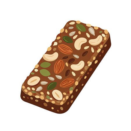 Vector illustration of a chocolate bar with nuts isolated on white background.のイラスト素材
