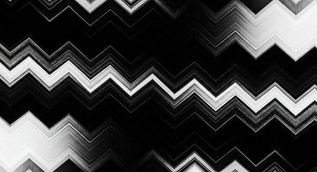 Black and white zig zag stripes abstract background. Vector illustration
