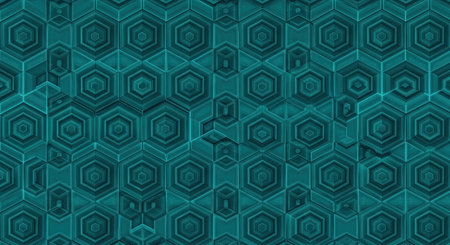 Seamless pattern with hexagons. 3d rendering, 3d illustration.の写真素材