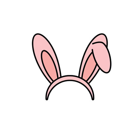 Easter bunny ears line style icon design, Spring decoration holiday greeting ornament celebration festive season tradition and festival theme Vector illustrationのイラスト素材