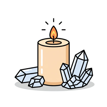 candle and crystals icon design, vector illustration eps10 graphicのイラスト素材