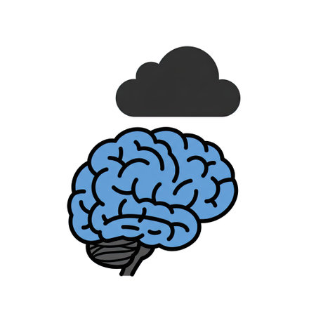 Brain and cloud icon. Vector illustration of brain and cloud icon.のイラスト素材