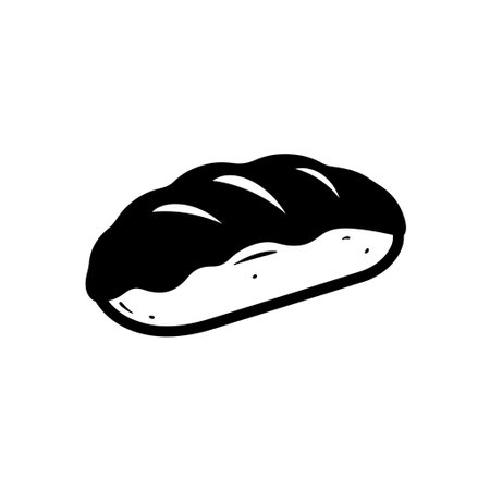 Bread icon. Bakery symbol. Hand drawn vector illustration.のイラスト素材