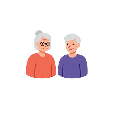 Elderly couple. Elderly people. Vector illustration in flat styleのイラスト素材