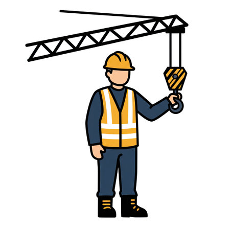 construction worker with crane hook vector illustration design vector illustration graphic designのイラスト素材