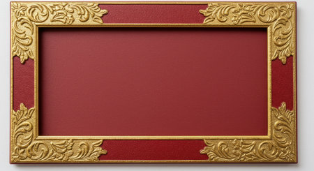 Red frame with gold pattern on a red background. 3d renderingの写真素材