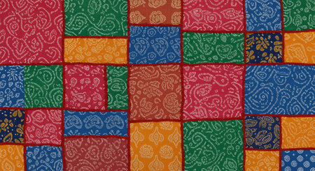 Seamless patchwork pattern. Patchwork pattern. Hand-drawn illustration.の写真素材