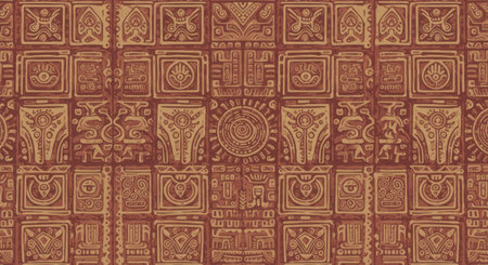 Seamless African pattern. Ethnic ornament on the carpet. Aztec style. Tribal motifs. Vector...