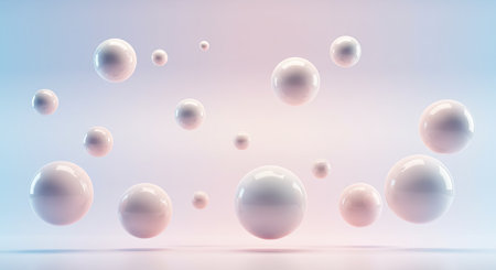 Abstract background with pink spheres. 3d rendering, 3d illustration.