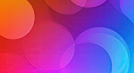 abstract multicolor background with bokeh defocused lightsの写真素材