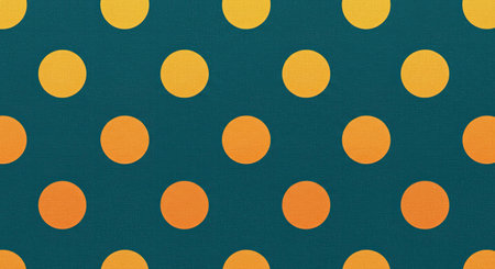 Seamless polka dot pattern. Yellow and orange polka dot fabric background.