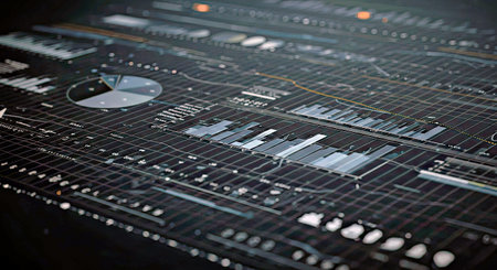 Close-up of a stock exchange trading chart. Selective focus.の写真素材