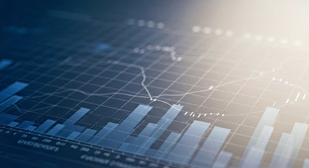 financial chart on the stock market for business concept. 3d rendering