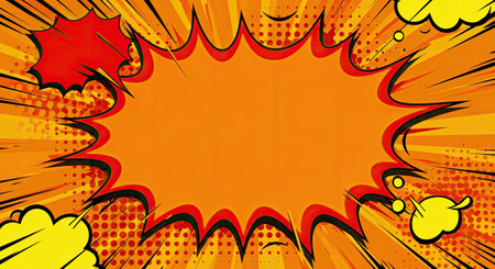 Comic book explosion background with space for text. Vector illustration.の写真素材