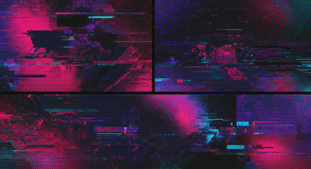 Abstract digital glitch background. 3d rendering, 3d illustration.の写真素材