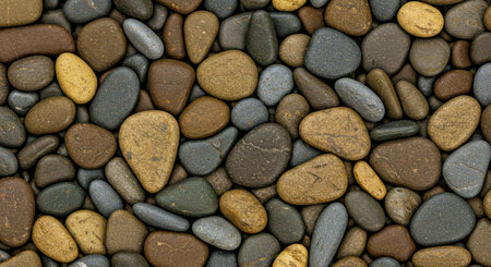 Colored pebble stones background. Texture of stone pebbles.の写真素材