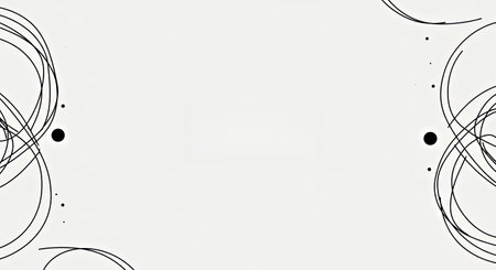 abstract black lines on white background with copy space, vector illustrationの写真素材