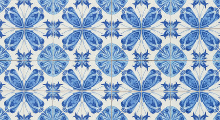 Ceramic tile pattern, portuguese azulejo tiles