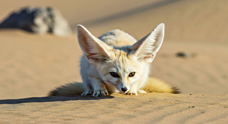 Fennec fox in the desertの写真素材