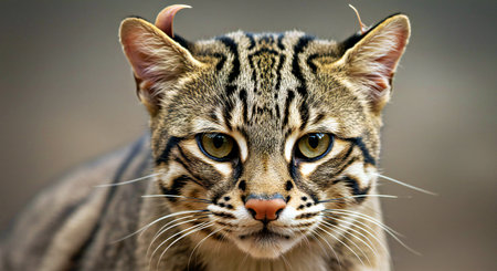 Portrait of a wild cat close-up. Animal portrait.の写真素材