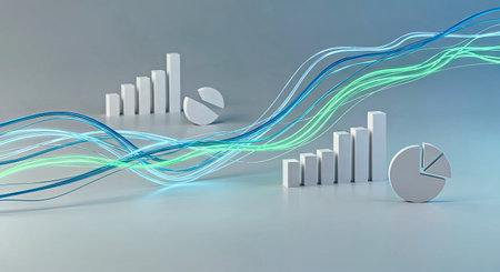 Business graph on the grey background. 3d render. Business concept