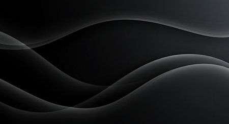 abstract black background with smooth wavy lines. vector illustration.の写真素材