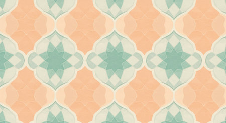 Seamless pattern. Geometric kaleidoscope fabric design.