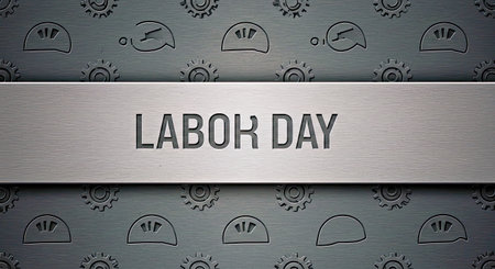 Labor day text on metallic background. Labor day background. Labor dayの写真素材