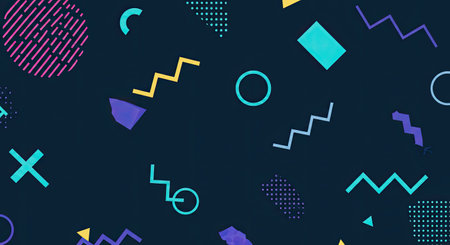 Memphis seamless pattern. Geometric elements memphis in the style of 80s. Vector Illustration
