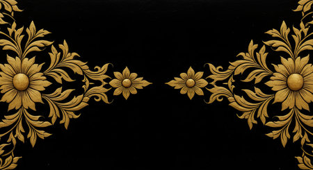 Thai style painting on the wall of temple,Thailand.の写真素材