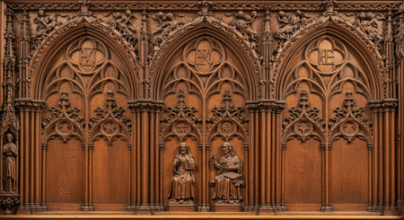 Wooden door of St. Mary's Church in Prague, Czech Republic