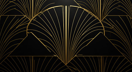 Luxury black background with golden lines. Template for design. Vector illustrationの写真素材