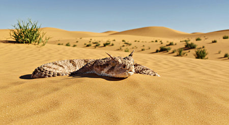 African horned viper (Viperus africanus) in the desert