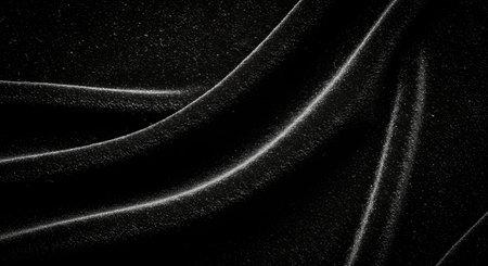Texture, background, pattern. The fabric is black with a brilliant shine. Abstract background of...