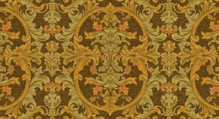 Seamless damask wallpaper. Vintage baroque floral pattern.