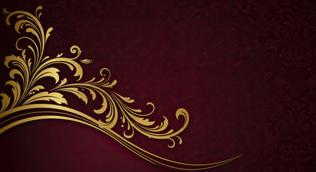 Vintage background with gold ornament for design. Vector Illustration.