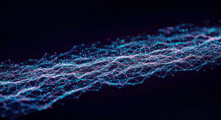 Abstract digital background. Big data visualization. Network connection structure. 3D rendering.の写真素材
