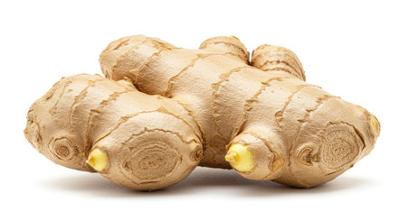 Ginger root isolated on white background. Clipping path included.